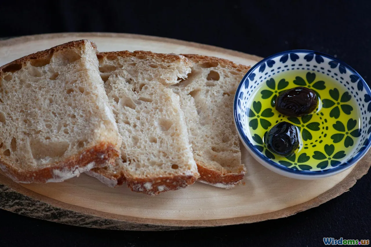 tasting, small bowls, bread, dipping