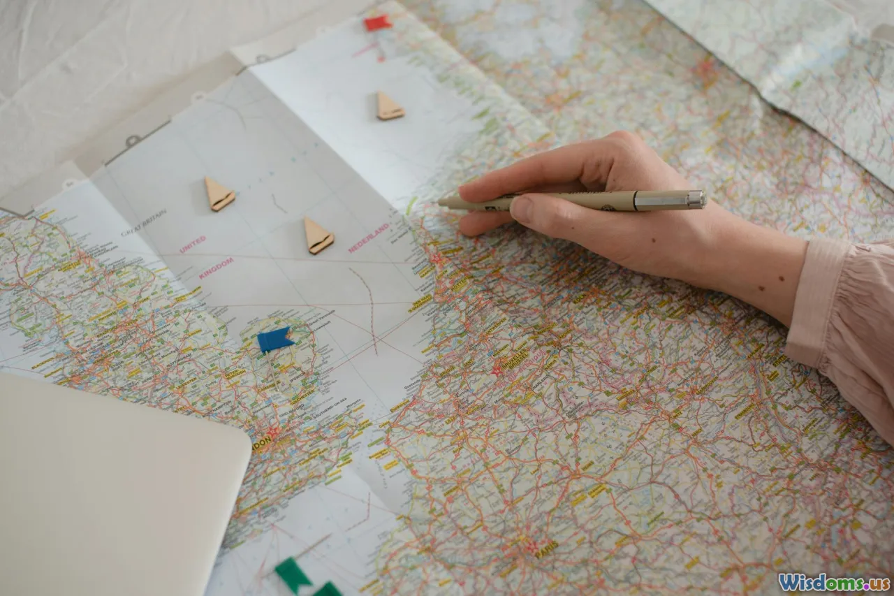 topographic map, satellite imagery, route planning