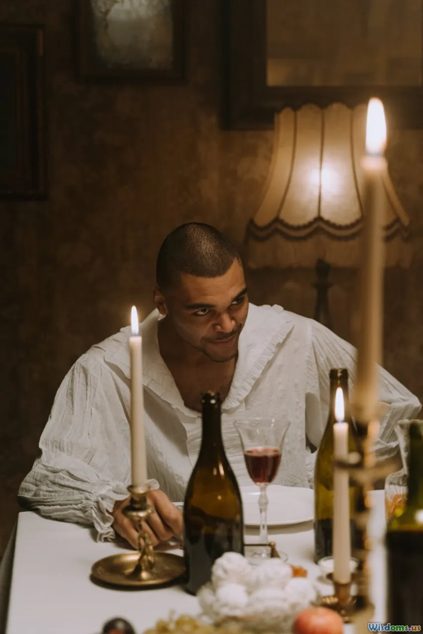 vintage lamps, LED strip, candles, practical lighting props