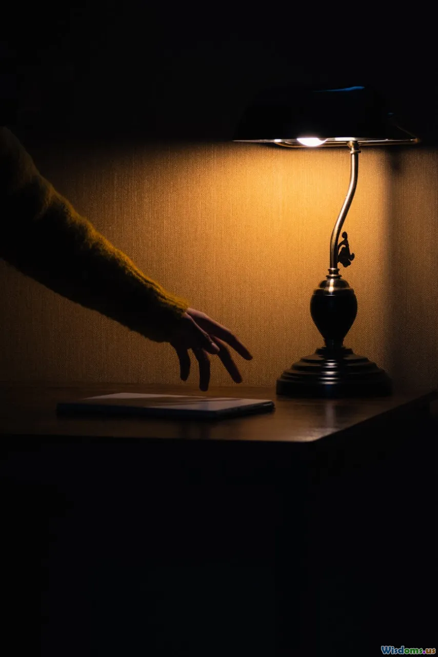 warm light, lamp on table, moody film scene, practical light in movie