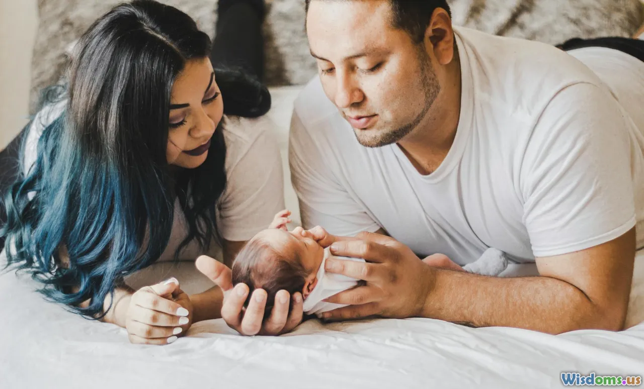 young parents, sleeping baby, messy home, coffee